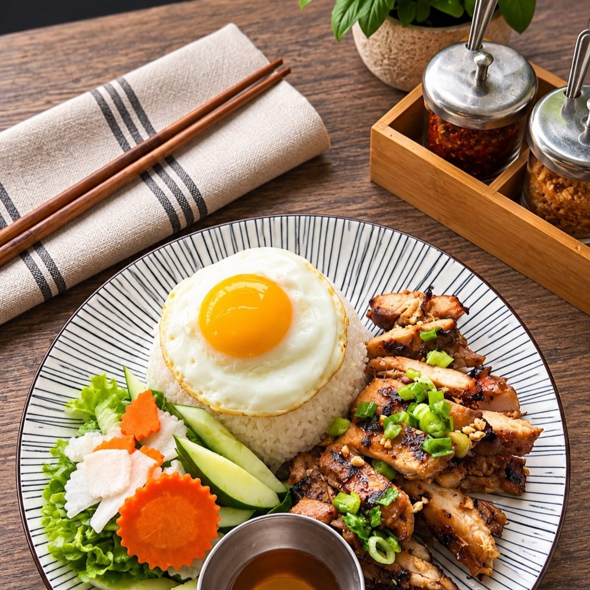 Grilled Chicken & Fried Egg