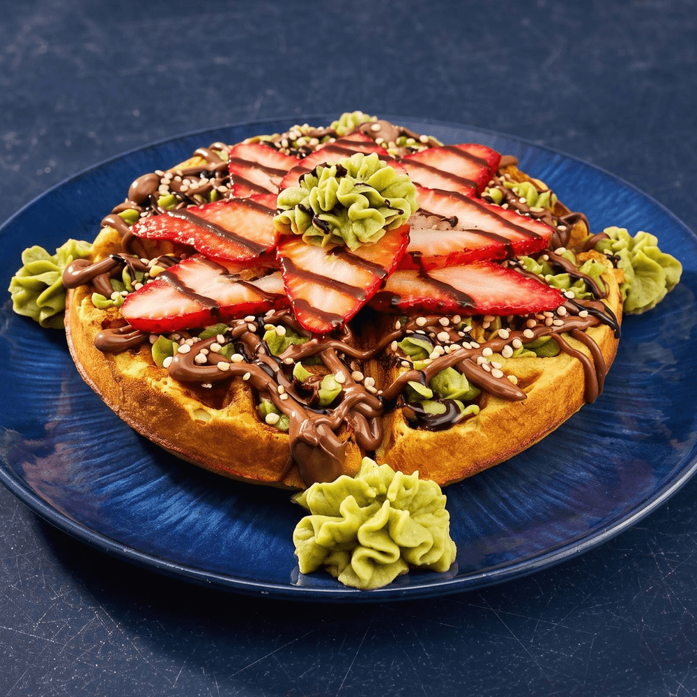 Dubai Chocolate — Pistachio Chocolate Protein Waffle