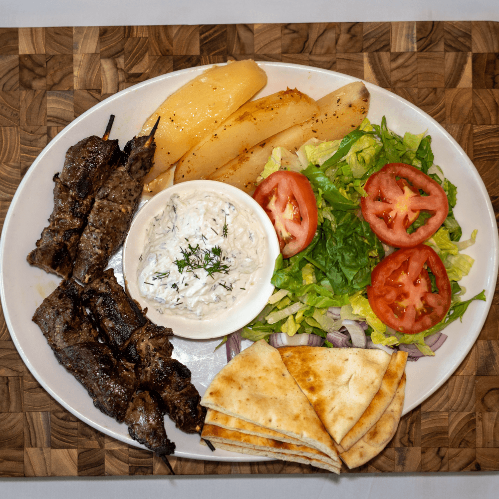 Lamb Souvlaki Platter