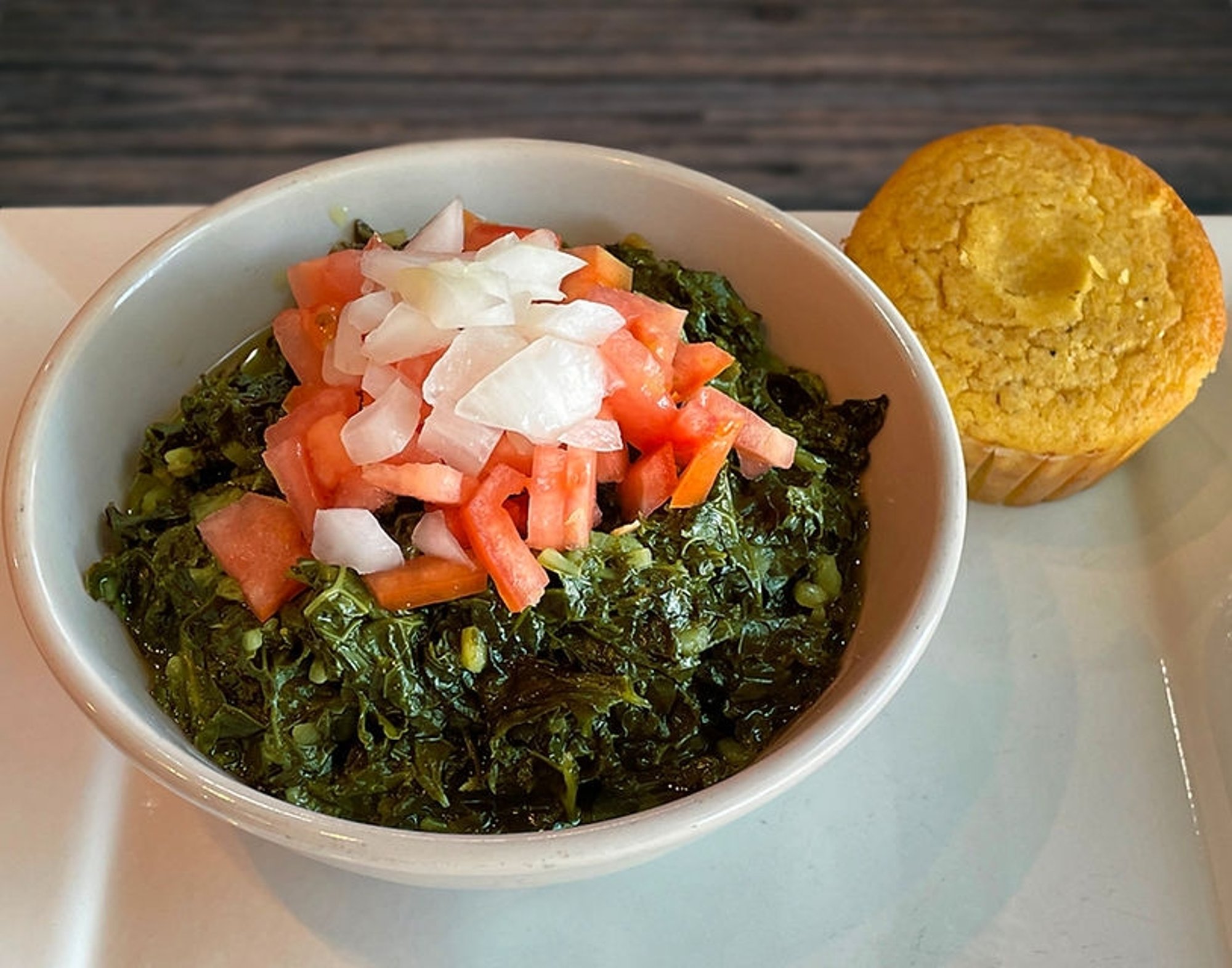 Kale Greens & Corn Bread Muffin