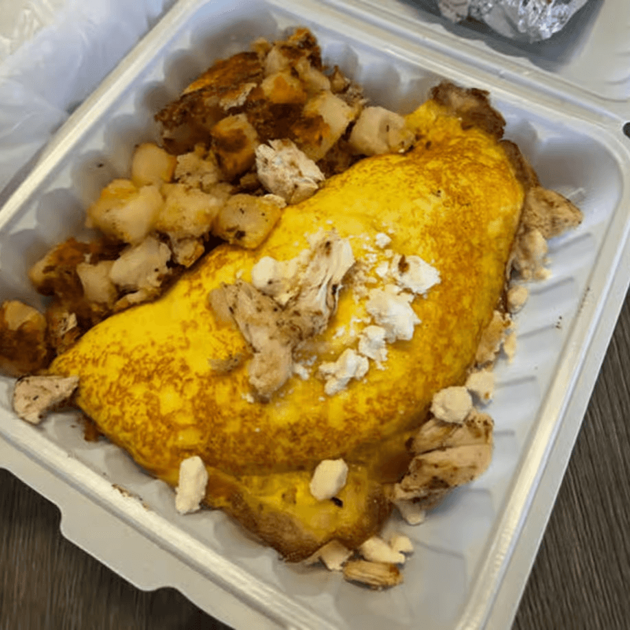 Chicken Souvlaki & Feta Omelette