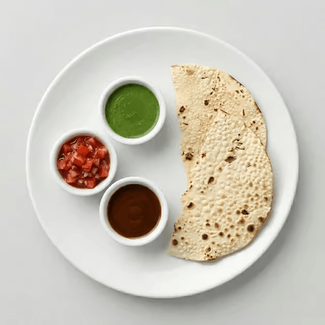 Chutney Trio with Roasted Papad