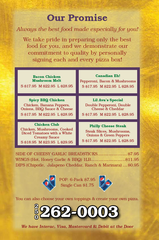 Lil Ava's Pizza, Fort St. John BC Ourbis