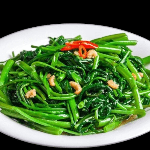 Rau Muống Xào Ốc Móng Tay / Stir Fried Water Spinach & Razor Clam