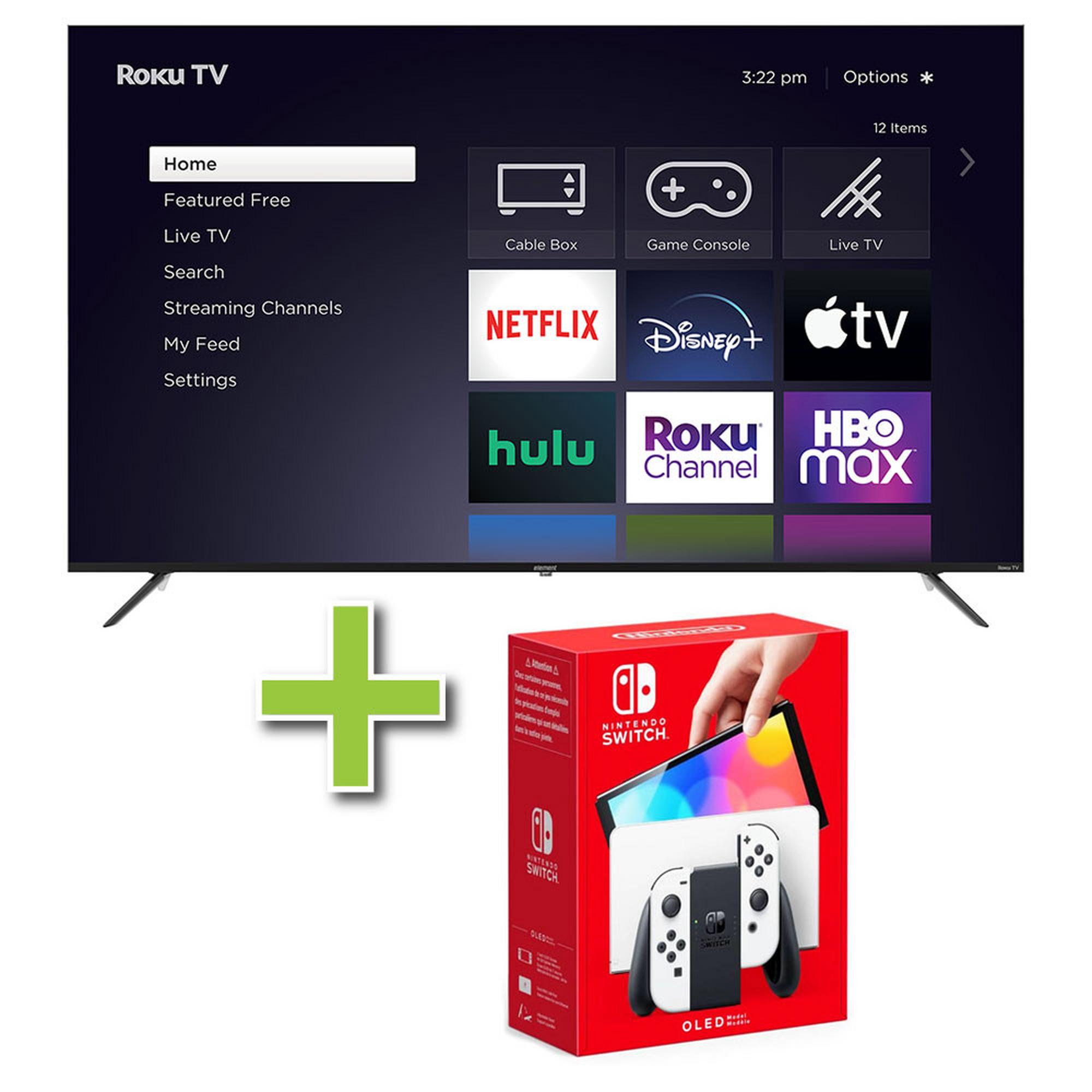 86" Element TV w/ 4K Ultra HD Resolution & Nintendo Switch White OLED