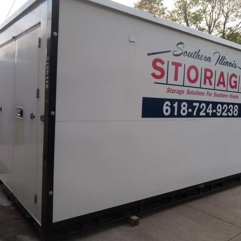 Portable storage container delivered to your home or business. We take great care not to damage your lawn or driveway. Facebook.com/SouthernIllinoisStorage