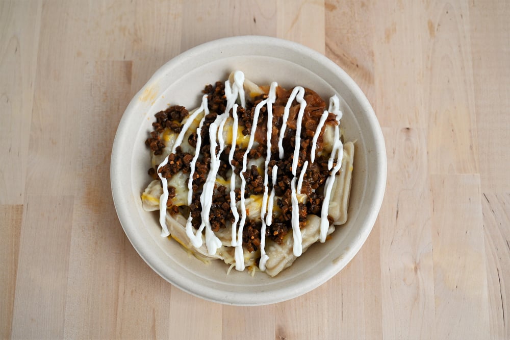 Mushroom and Cheddar Pierogi Bowl