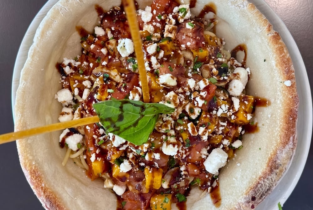 Baked Squash with Angel Hair