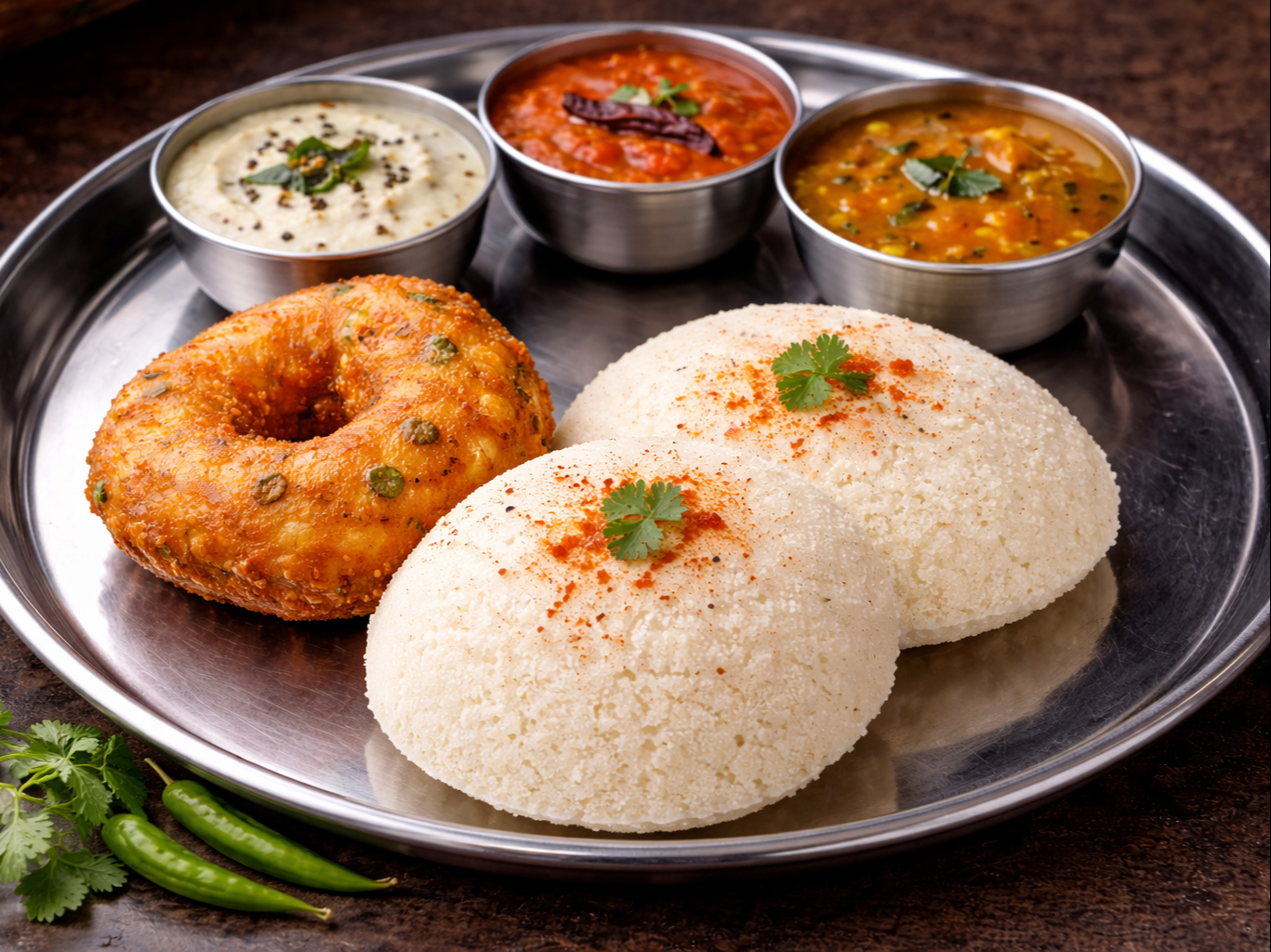 Idli Vada Combo (2 Pcs Idli, 1 Vada)