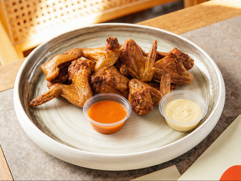 Wings 8 Pieces (With Sauce Of Choice Lemon Herb/Wing Sauce/ Hot/ Garlic/BBQ/ Ranch)