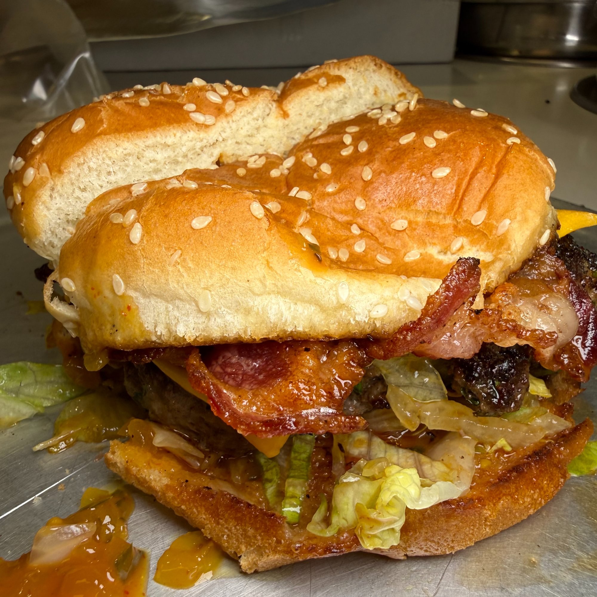 Halal Kefta Bacon Cheese Burger