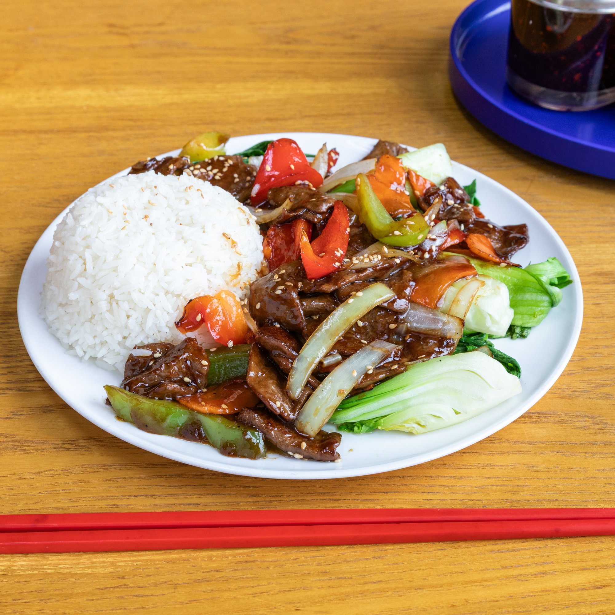 Sesame Beef with Baby Bok Choy