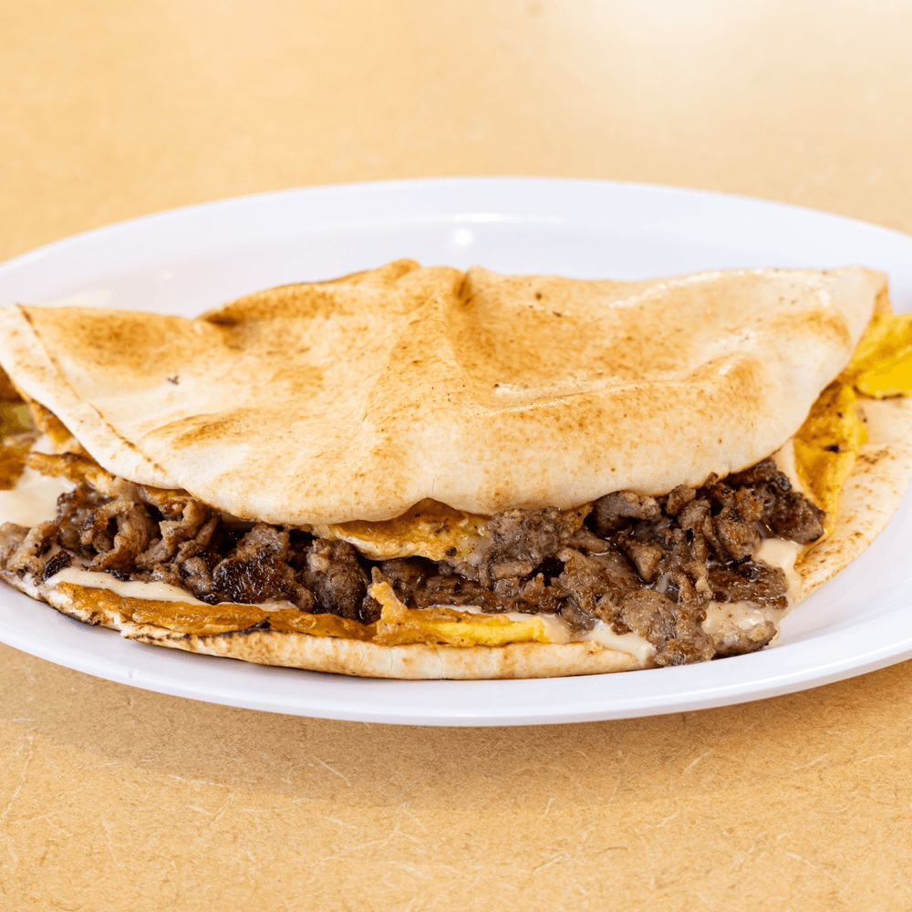 Steak and Cheese Pita Omelet