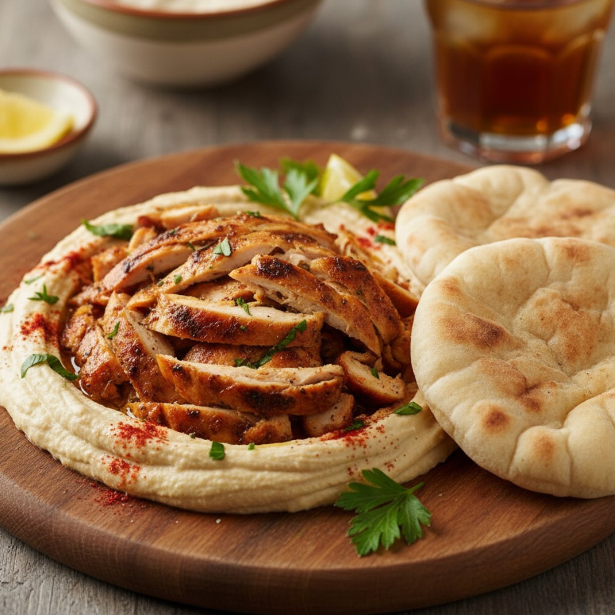 Hummus with Chicken Shawarma