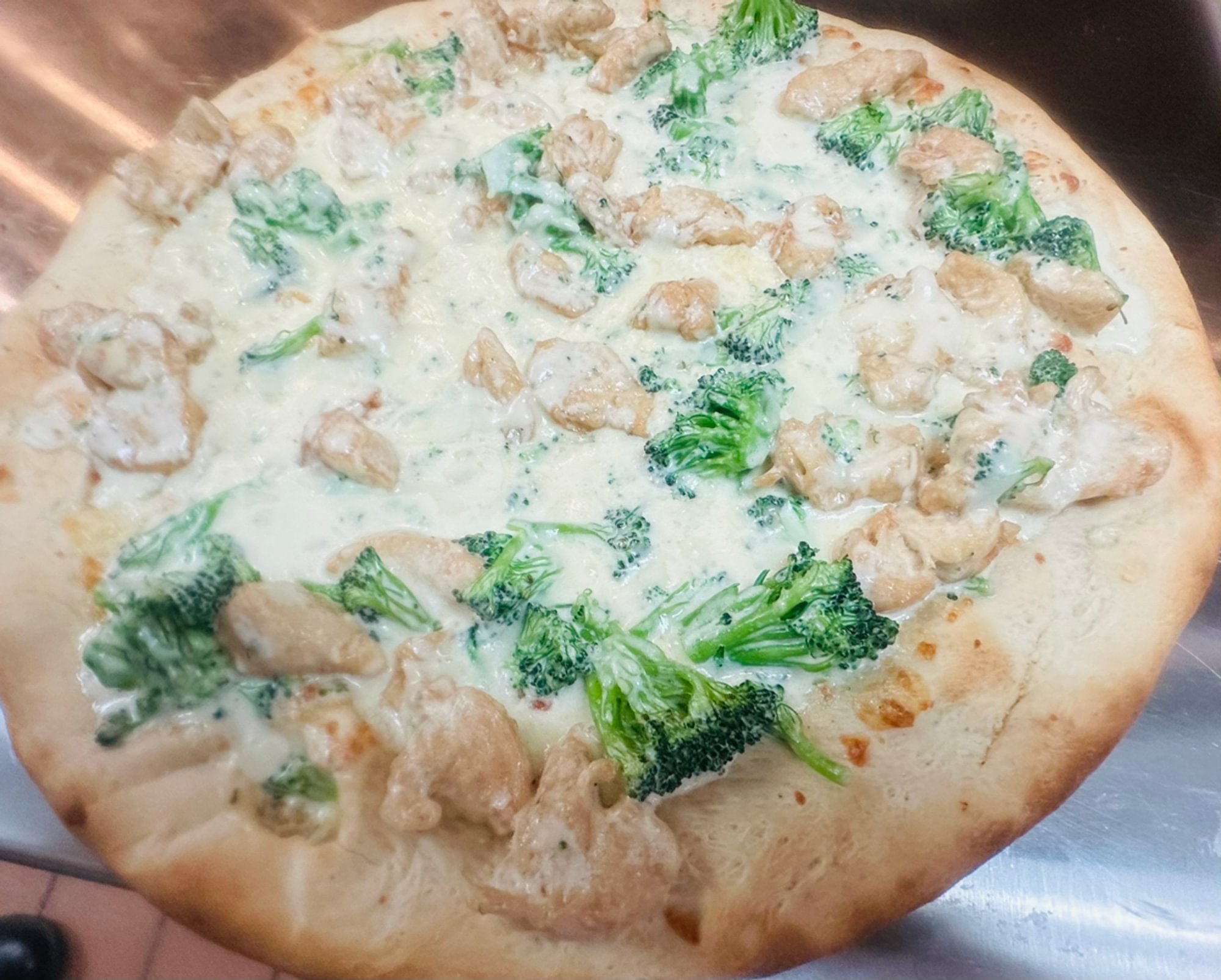 Chicken Broccoli Pan Pizza