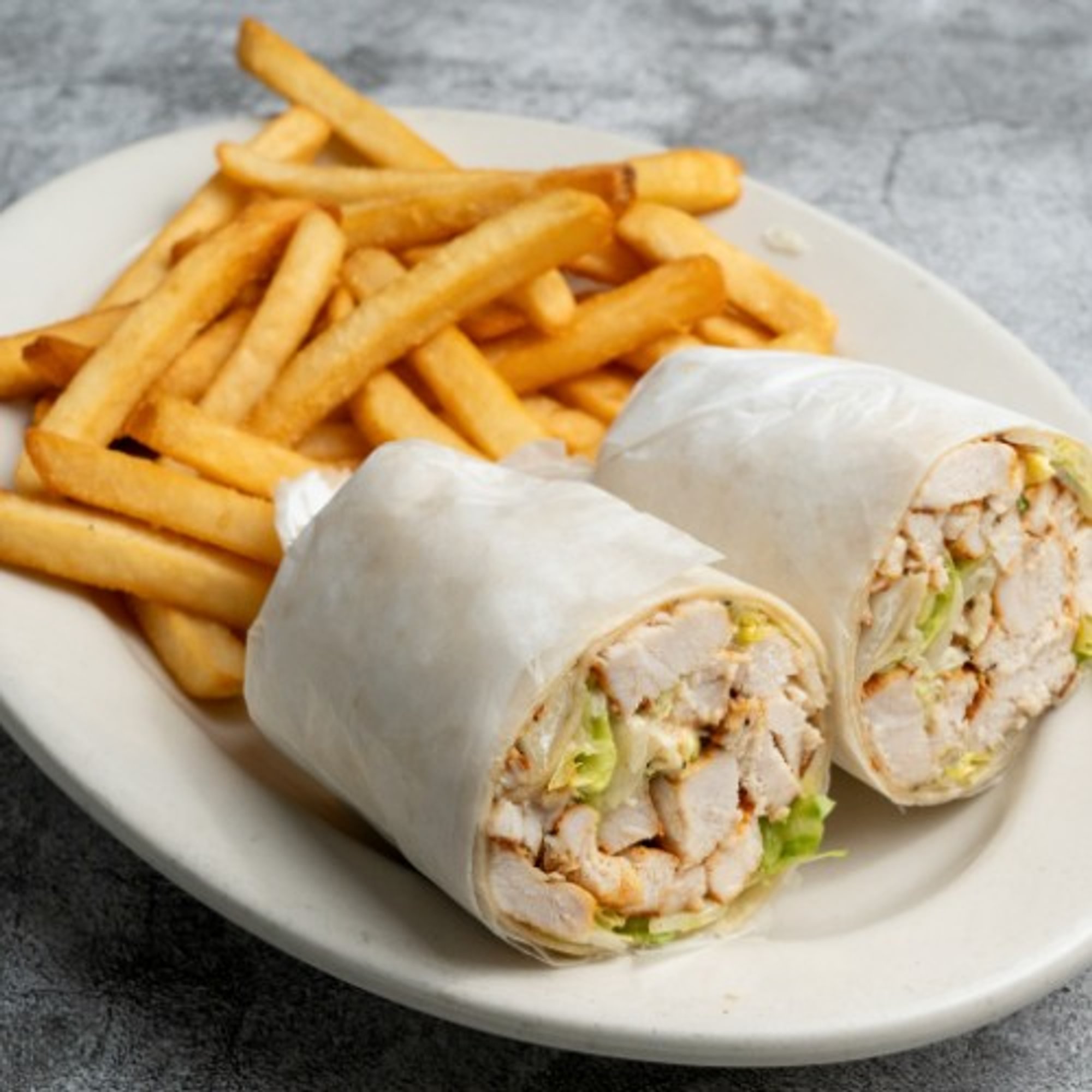 Chicken Caesar Wrap Served with a Side