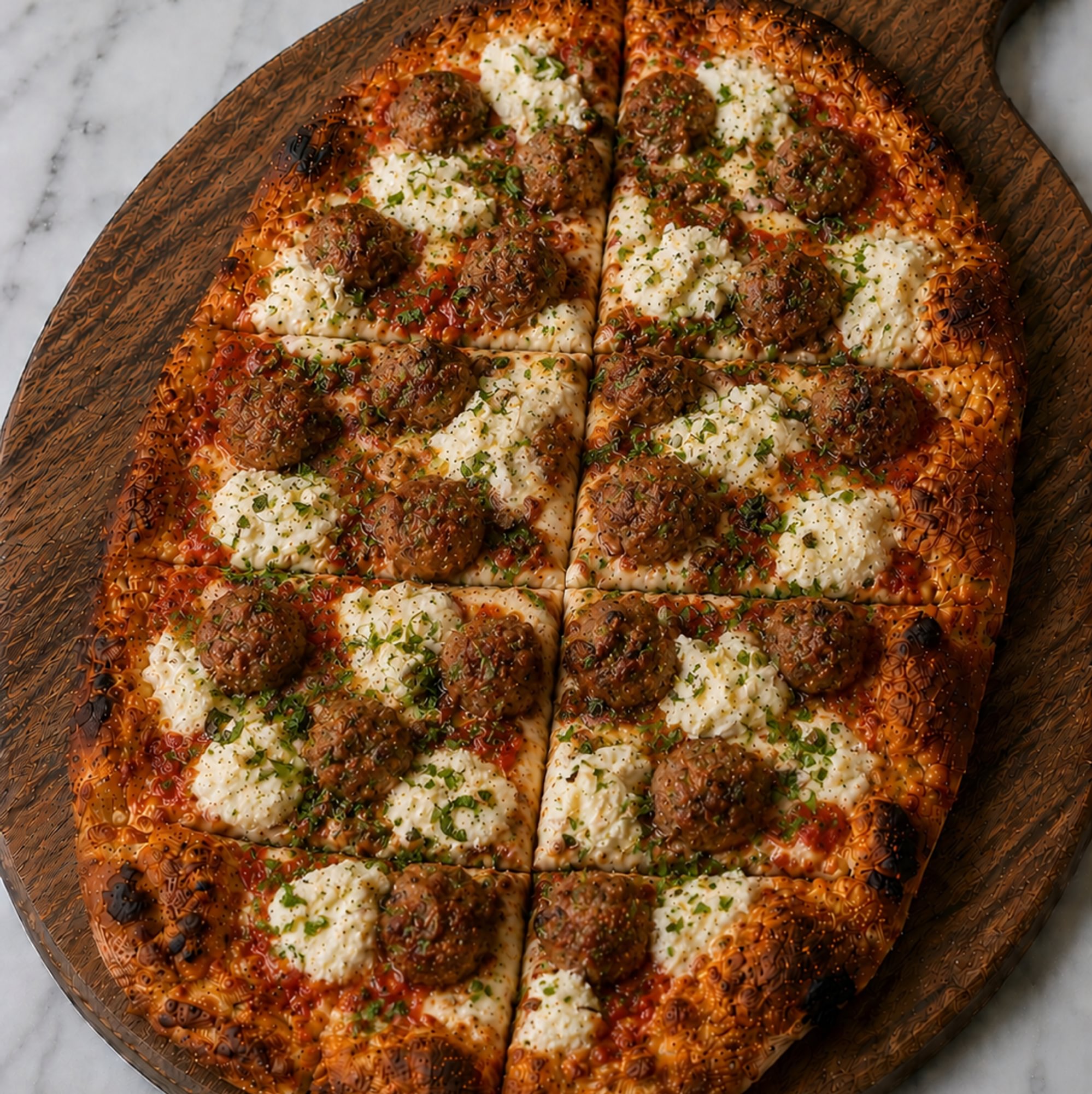 Roman Meatball & Ricotta Pizza