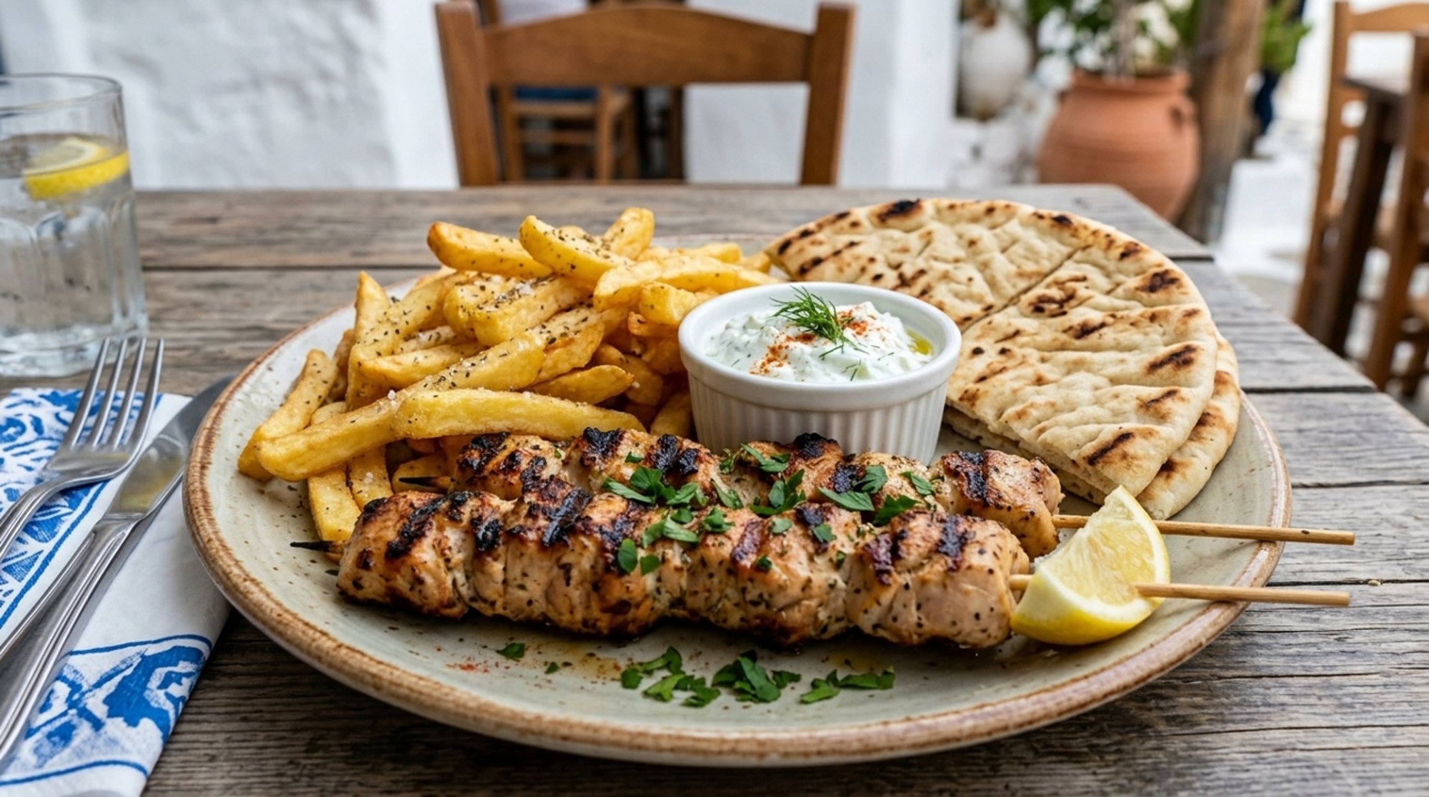 CHICKEN SOUVLAKI ENTREE