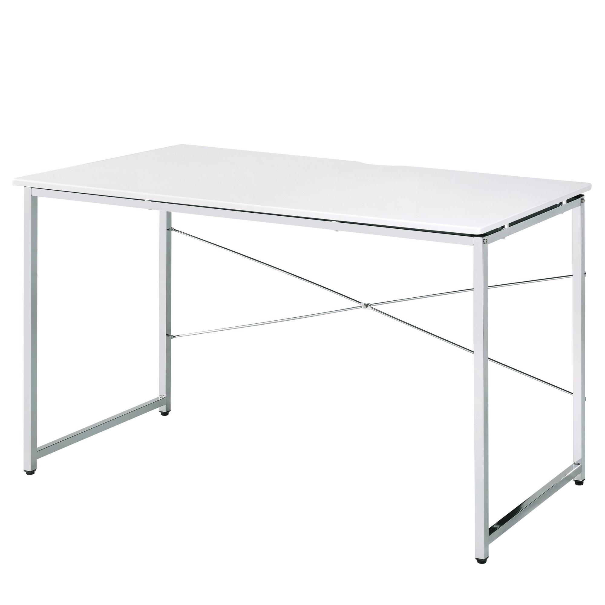 Tennos Writing Desk - White & Chrome