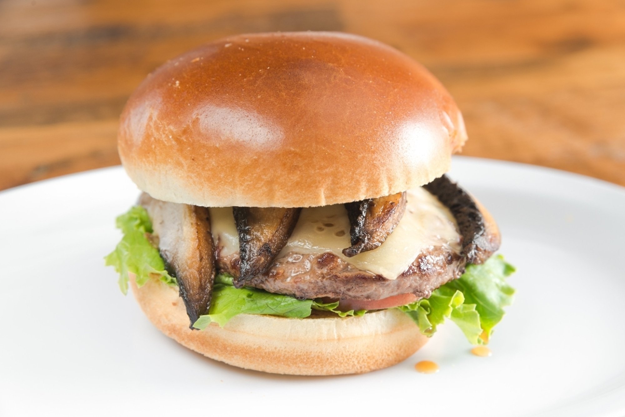 Mushroom and Swiss with Fries and Soda Can