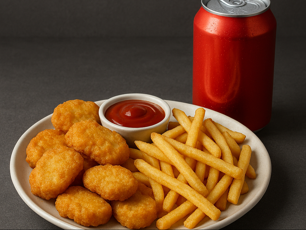 Chicken Nuggets 10pcs Combo W/fries 1 can Soda