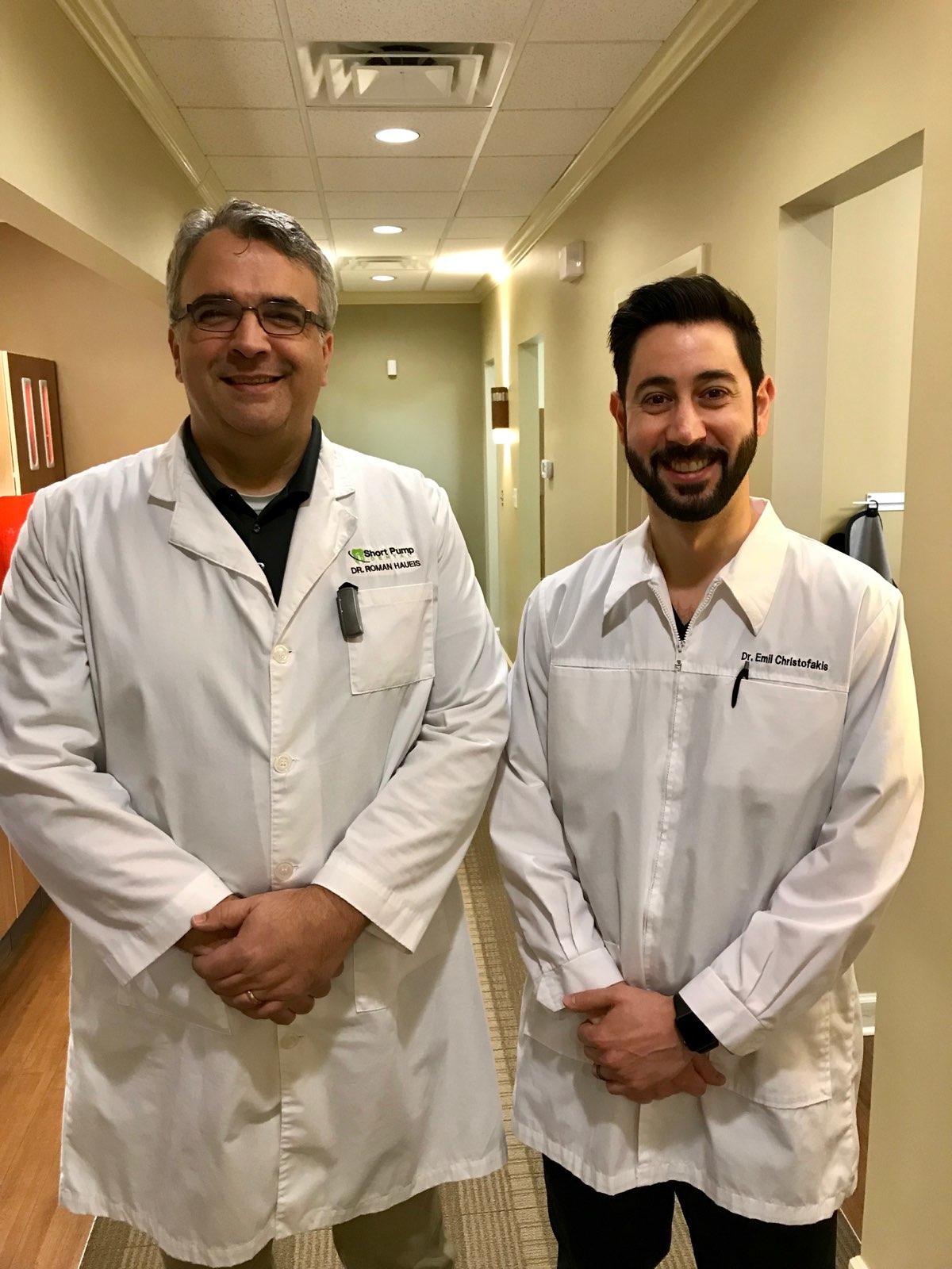 Dr. Haueis (left) & Dr. Christofakis (right) of Short Pump Dental.
