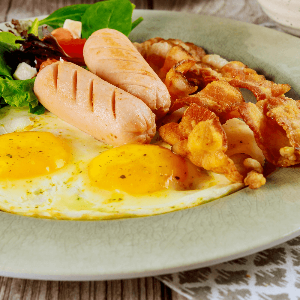 2 Eggs, 2 pcs Bacon & 1 pc Sausage