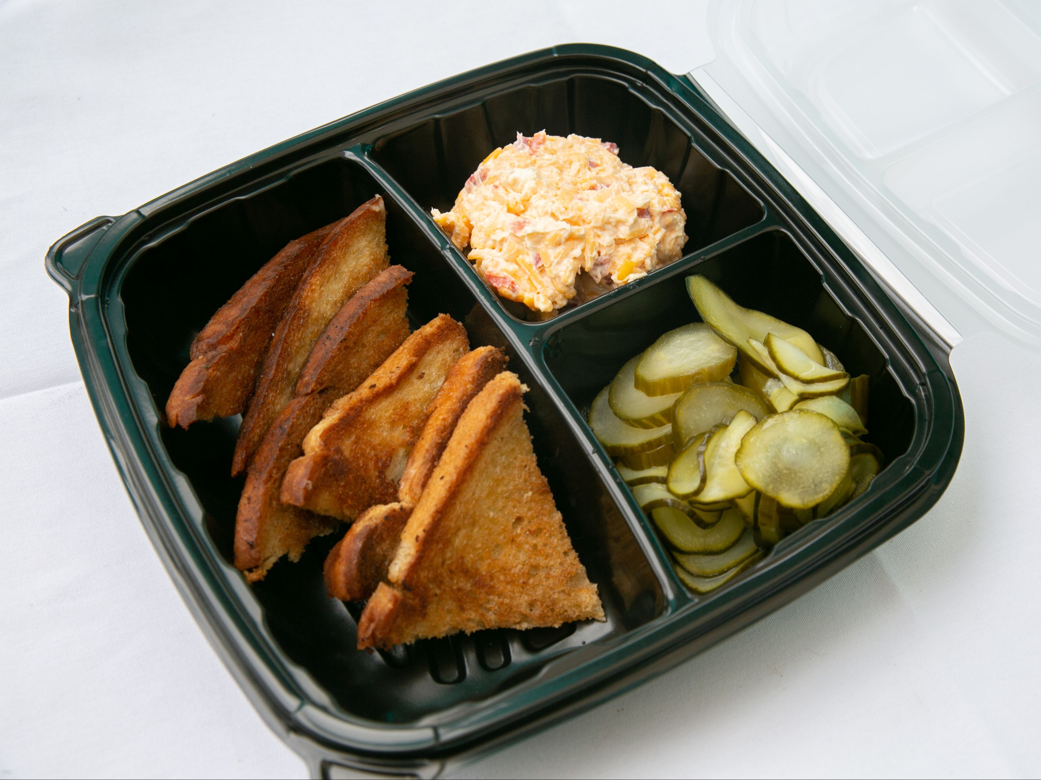 Pimento Cheese w/ House Pickles & Crustades