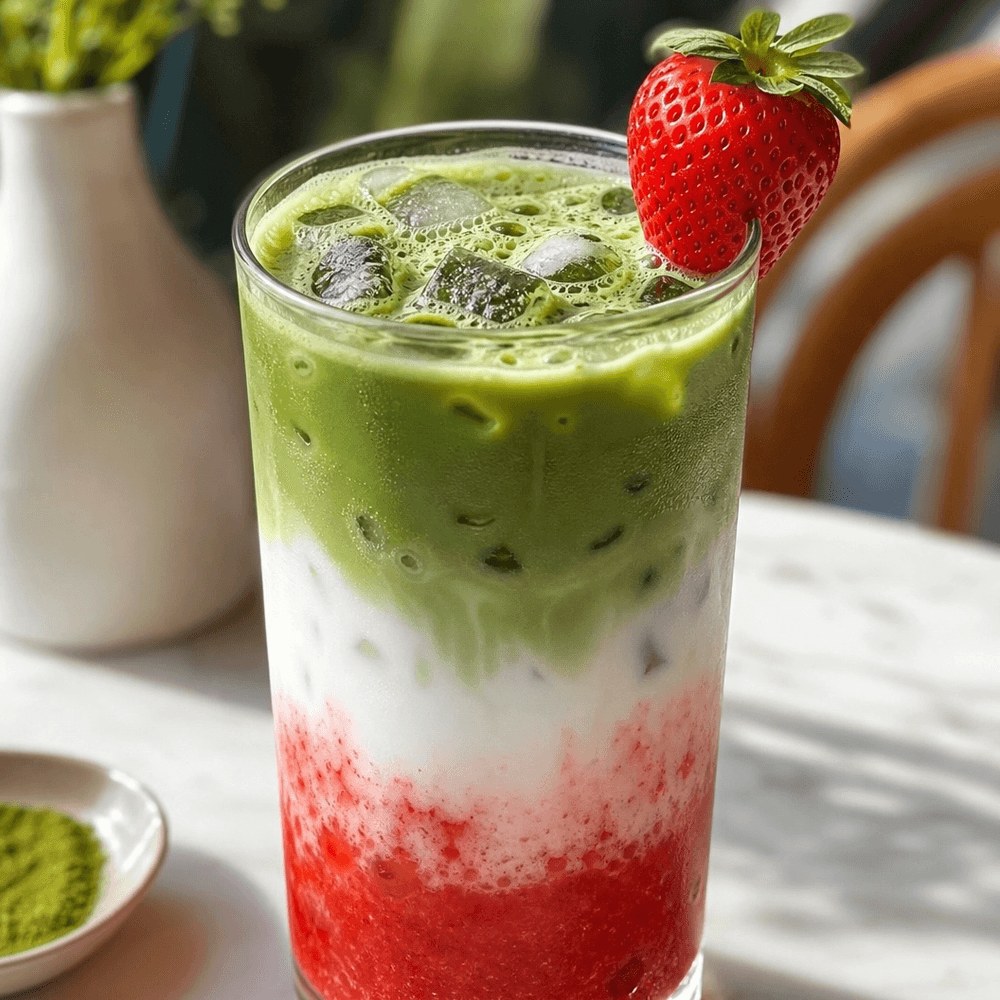 Iced Strawberry Matcha Latte