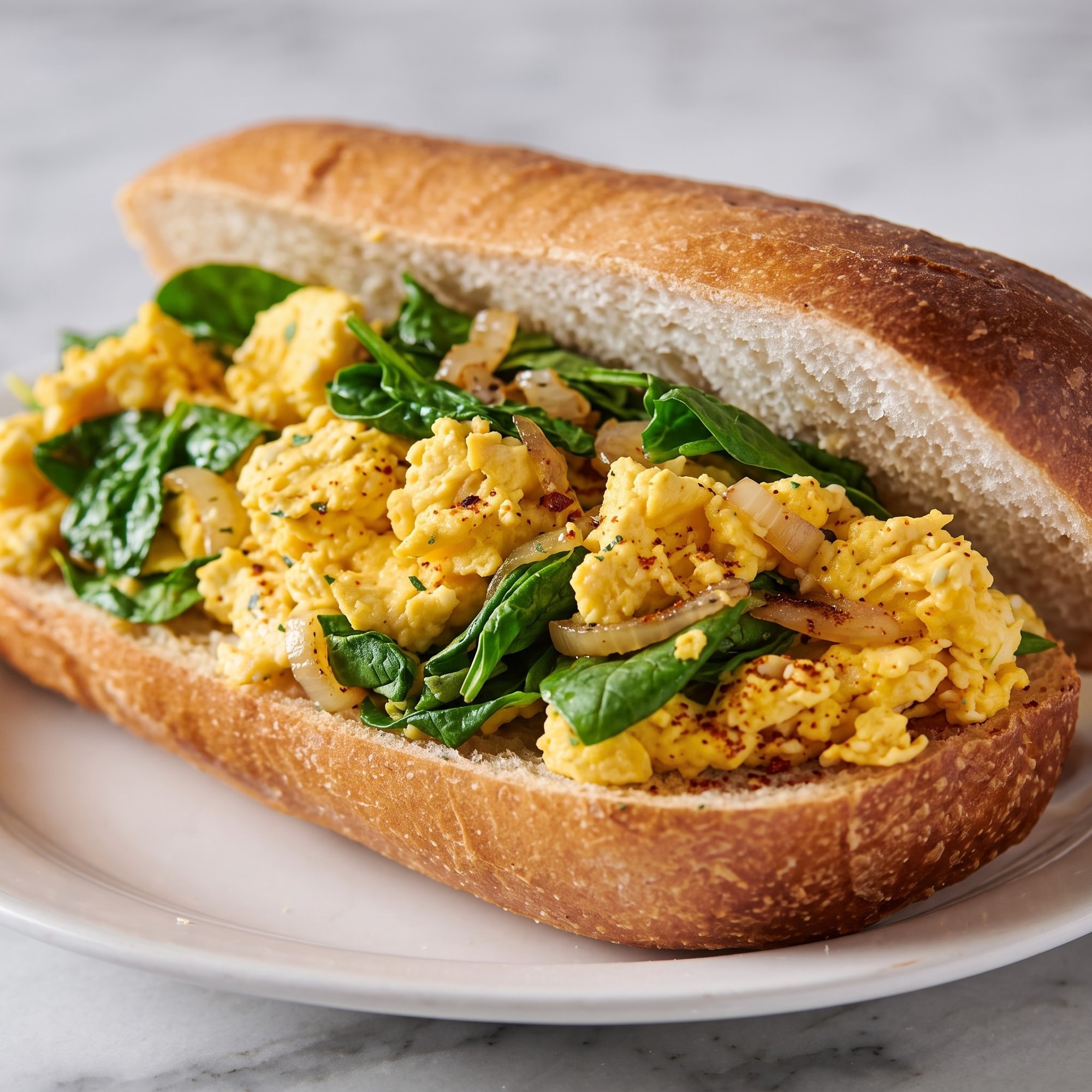 Spinach & Eggs Hero