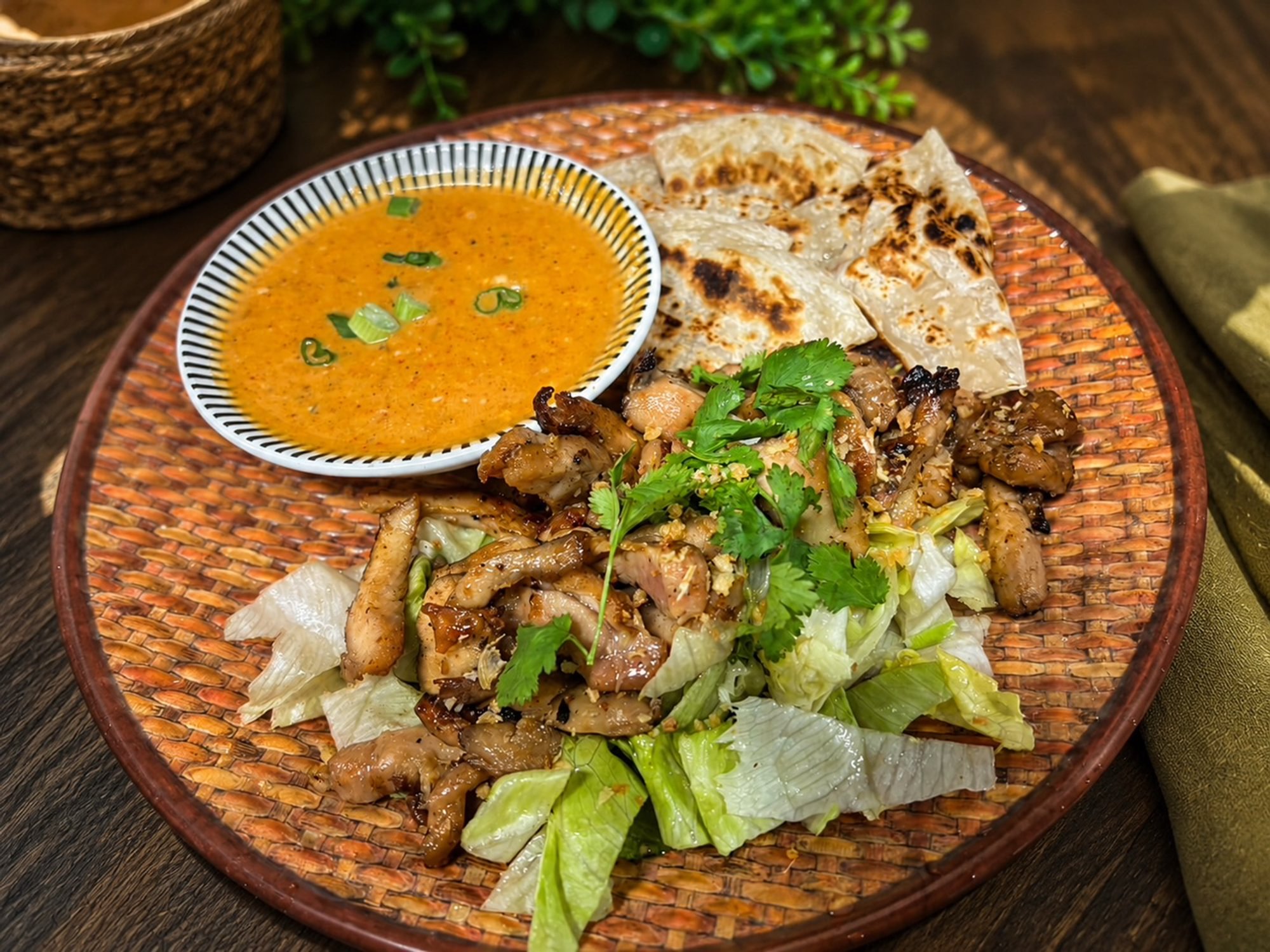 Grilled Chicken and Roti with Massaman Curry Combo