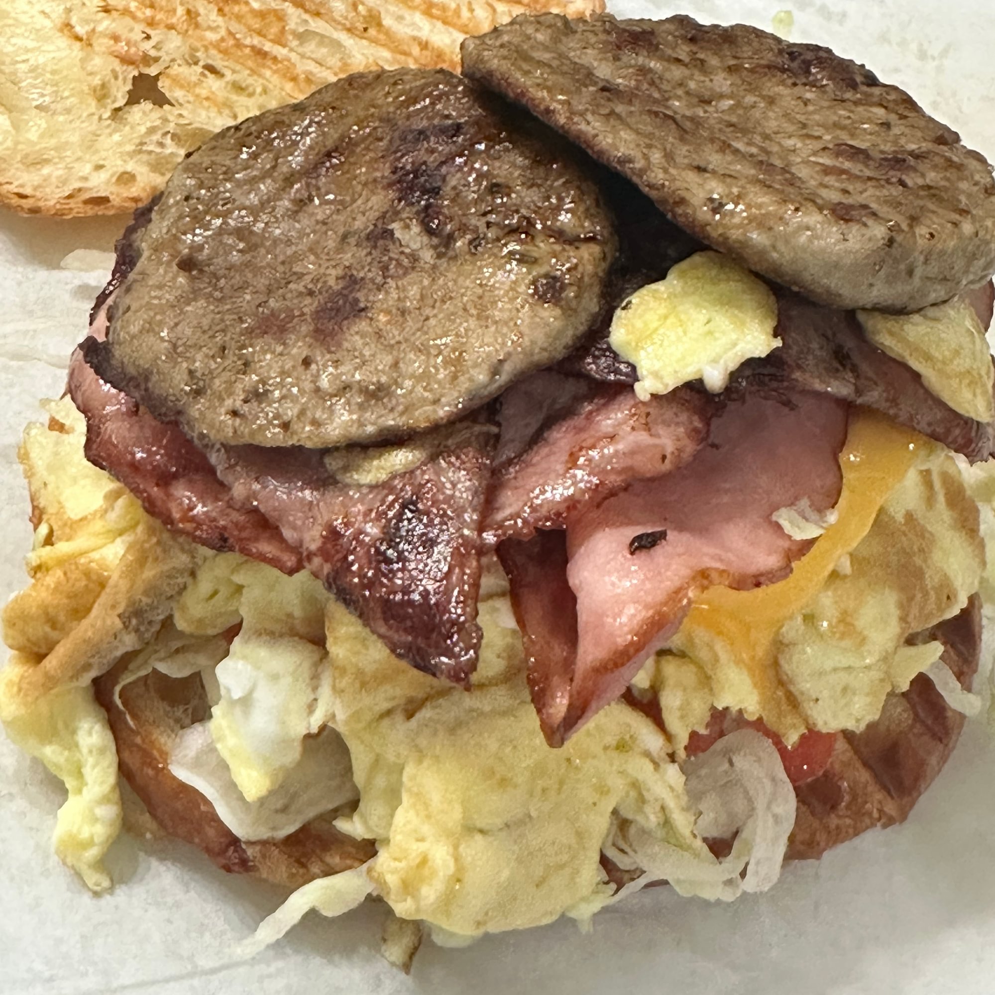 Meat Lovers Breakfast Sandwich