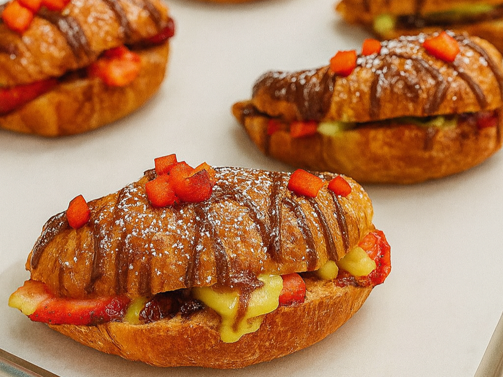 Strawberry Dubai Chocolate Croissant