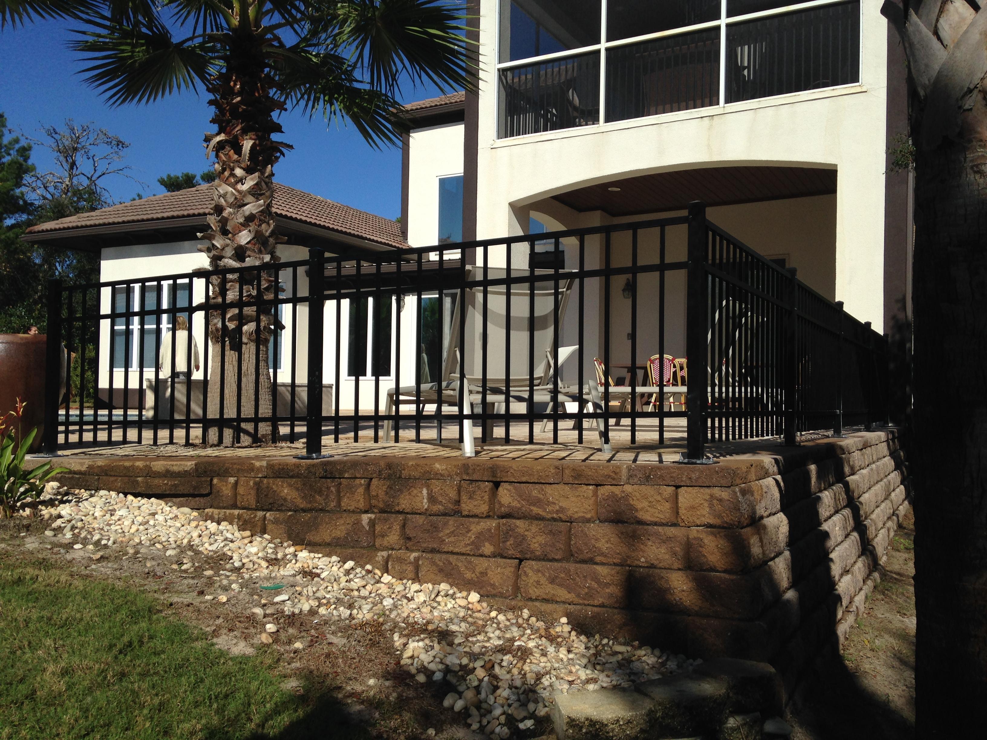 Perfect fence for a retaining wall. 