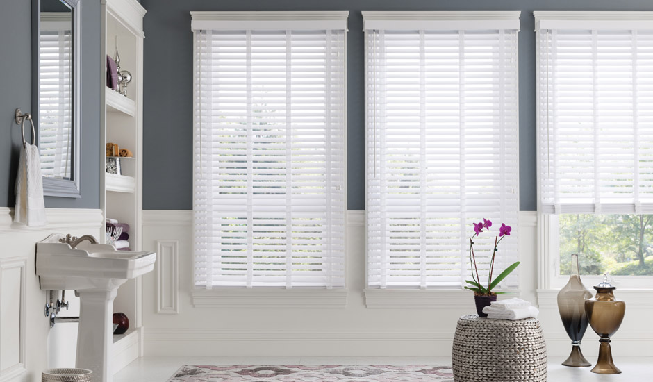 Faux wood blinds looking lovely in Portsmouth!