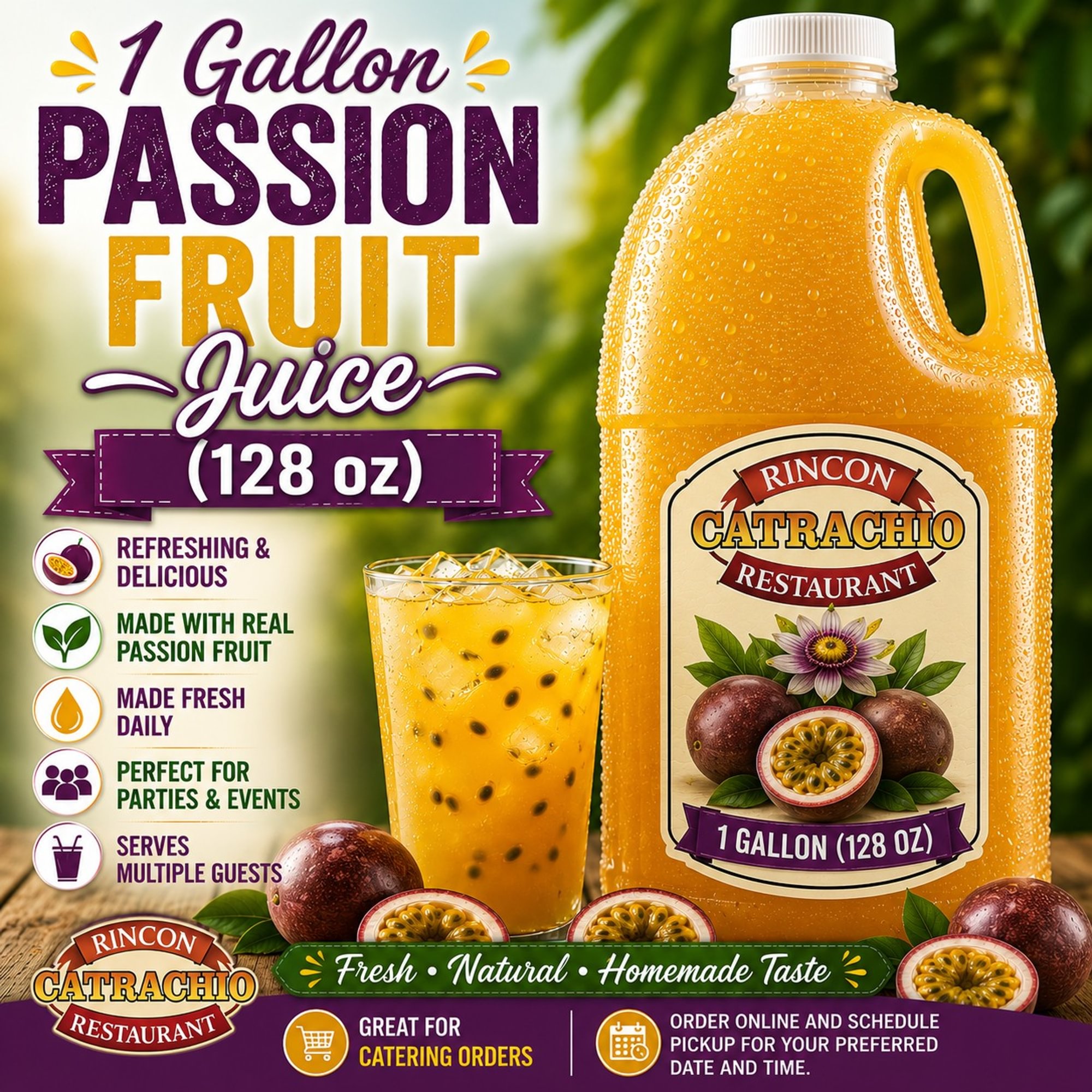 1 Gallon Maracuya Juice (128 oz)