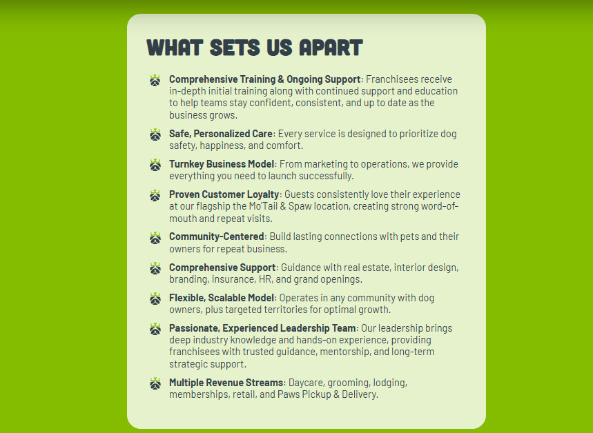 Mo’Tail & Spaw Franchise