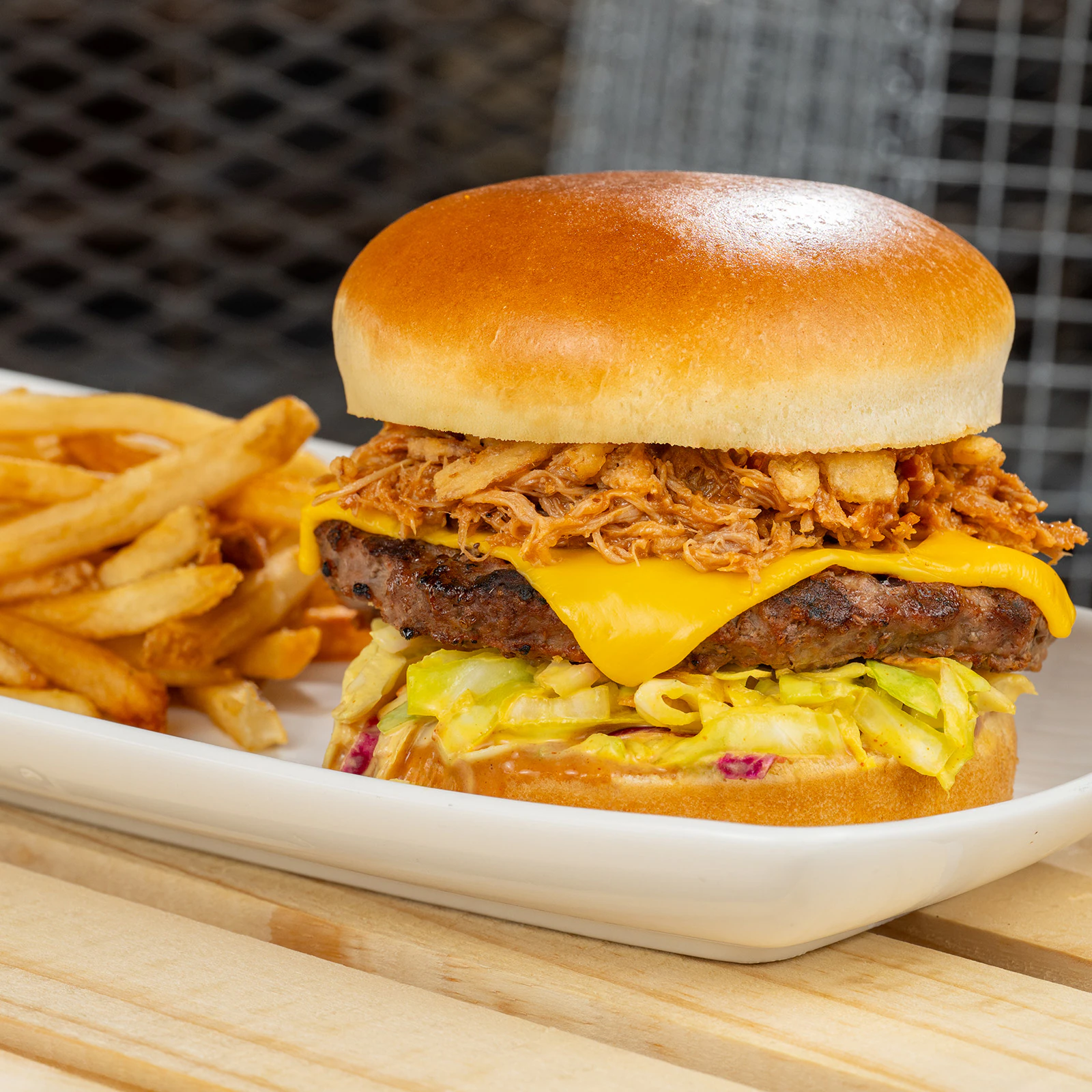 Smoked BBQ Pulled Pork Burger