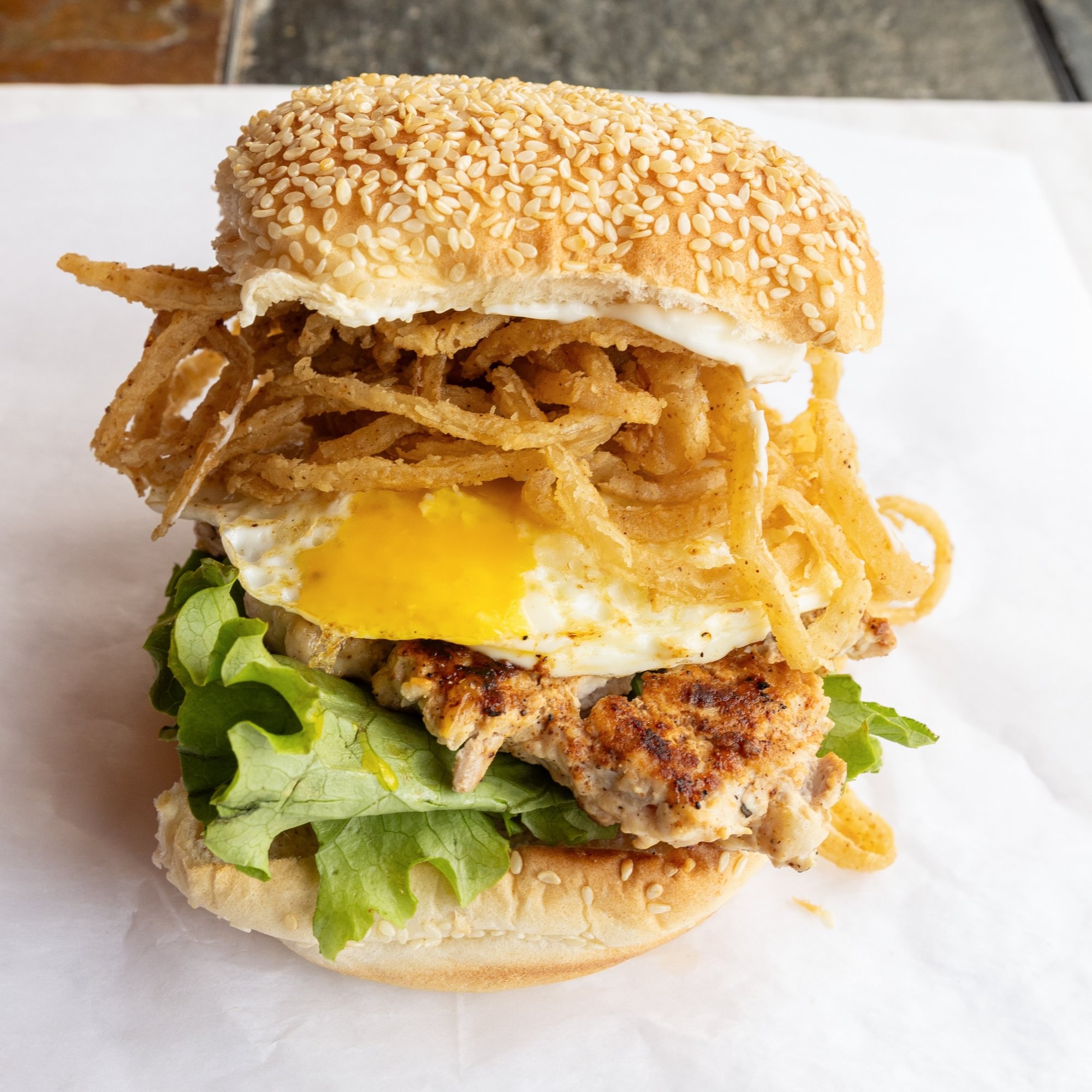 WhichCameFirst Chicken Burger