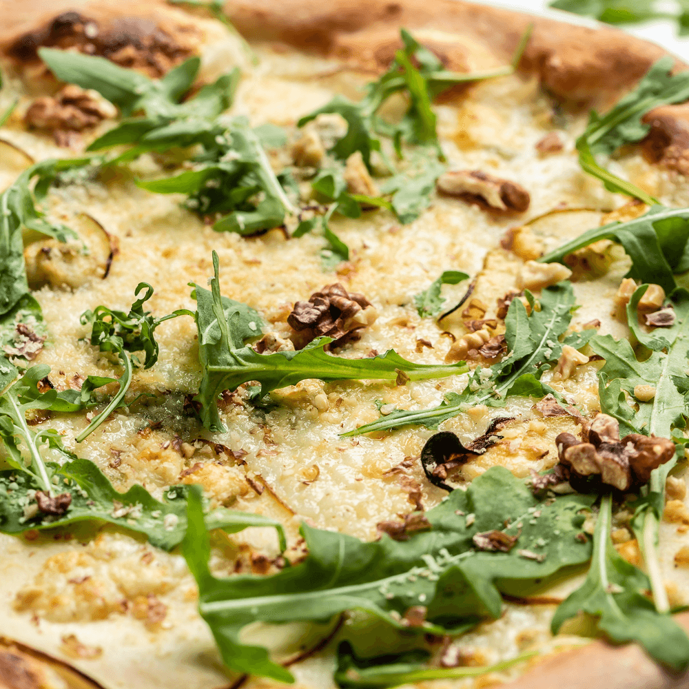 Arugula pizza slice