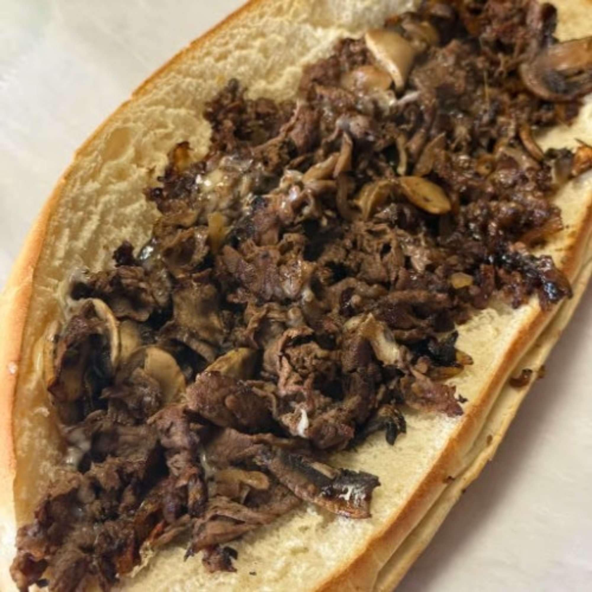 (Sm) #10 Steak, Onions, Cheese & Mushrooms