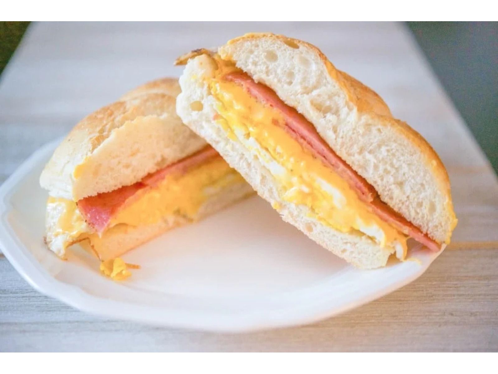 Ham, egg & cheese on a roll