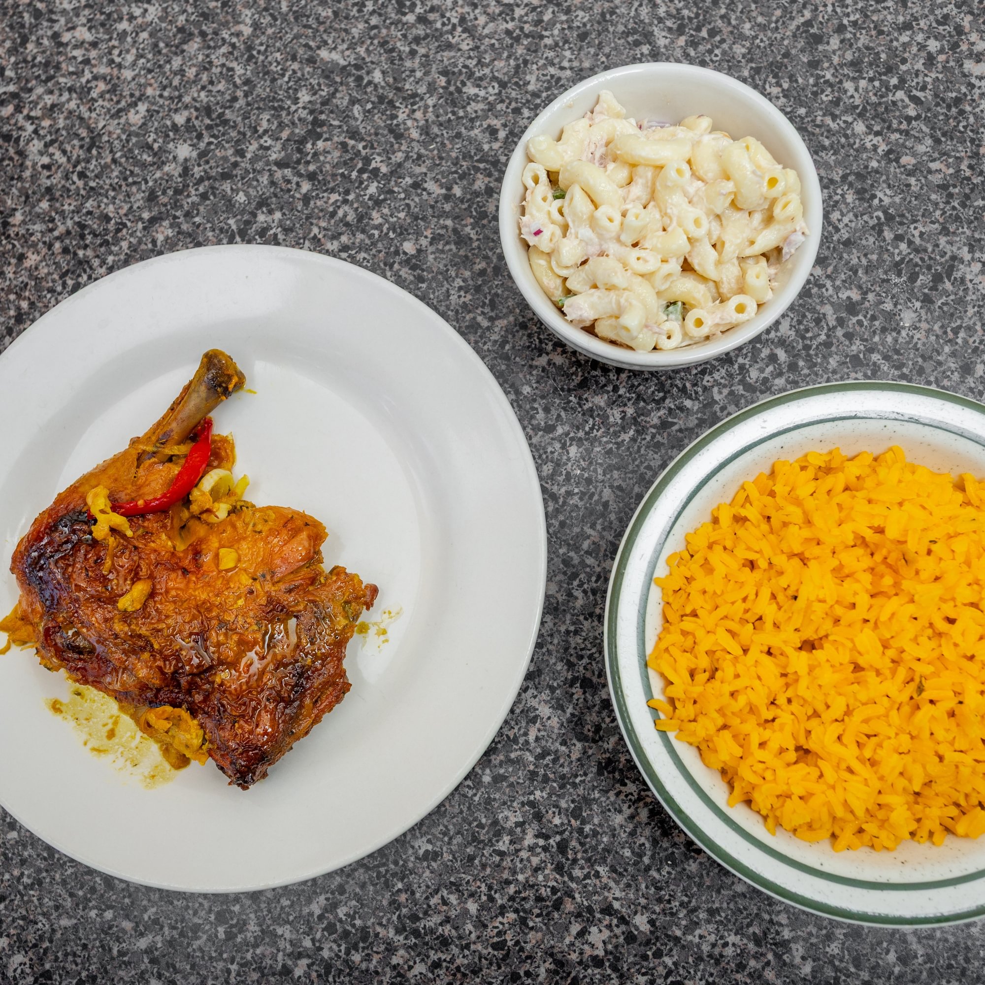 Baked Chicken Leg Quarter with 2 Sides