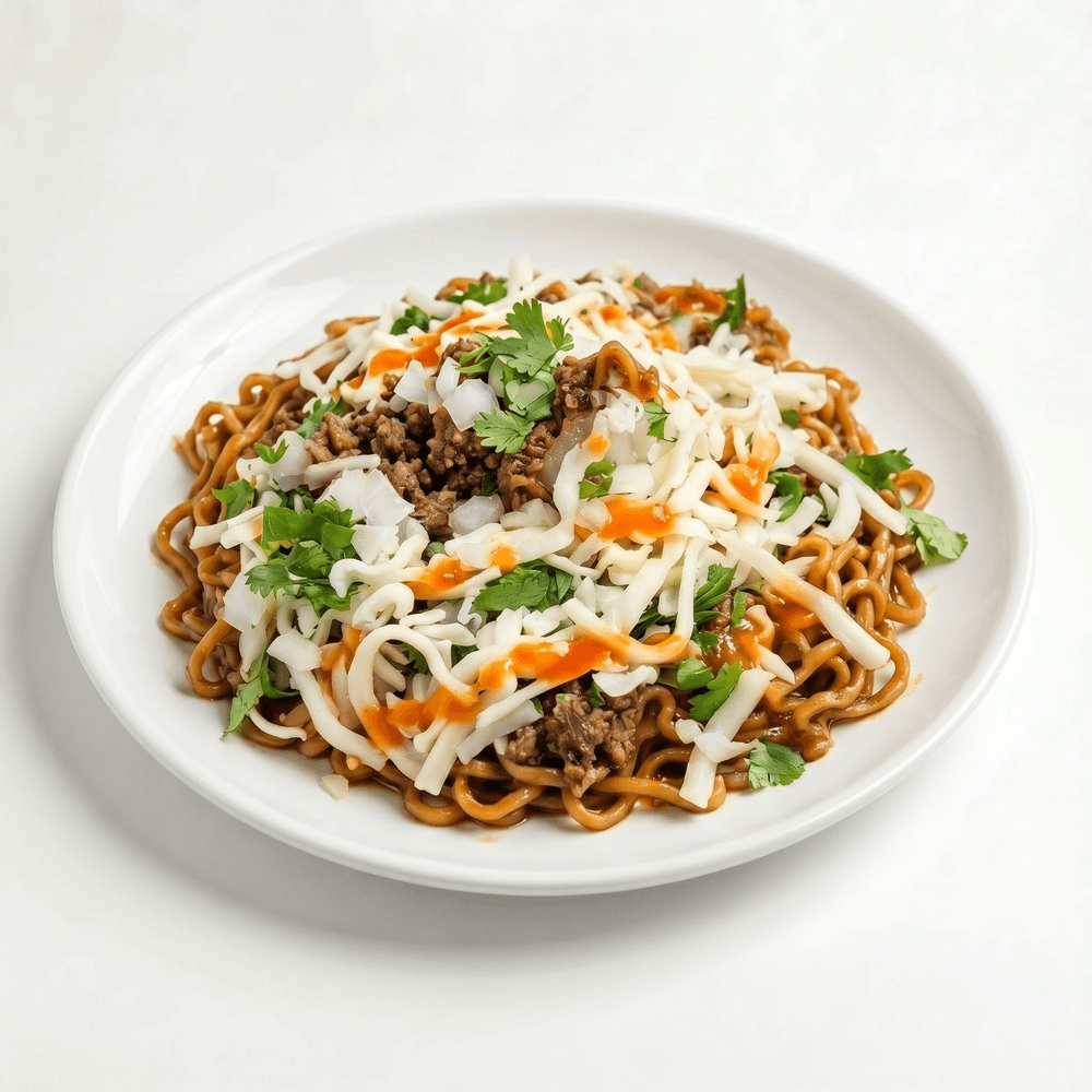 Birria with Natural Noodles (Known in Mexico As Ramen Noodles)