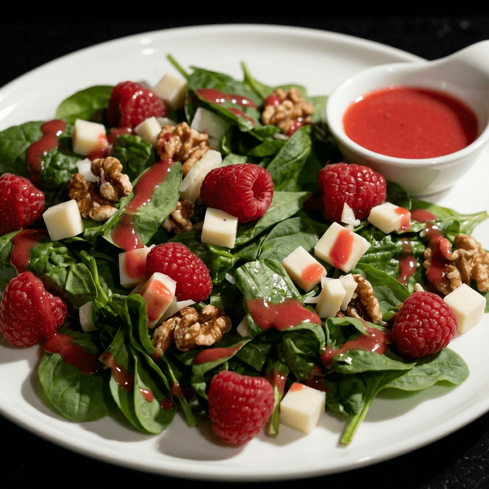 Spinach, Walnut, and Raspberry Salad