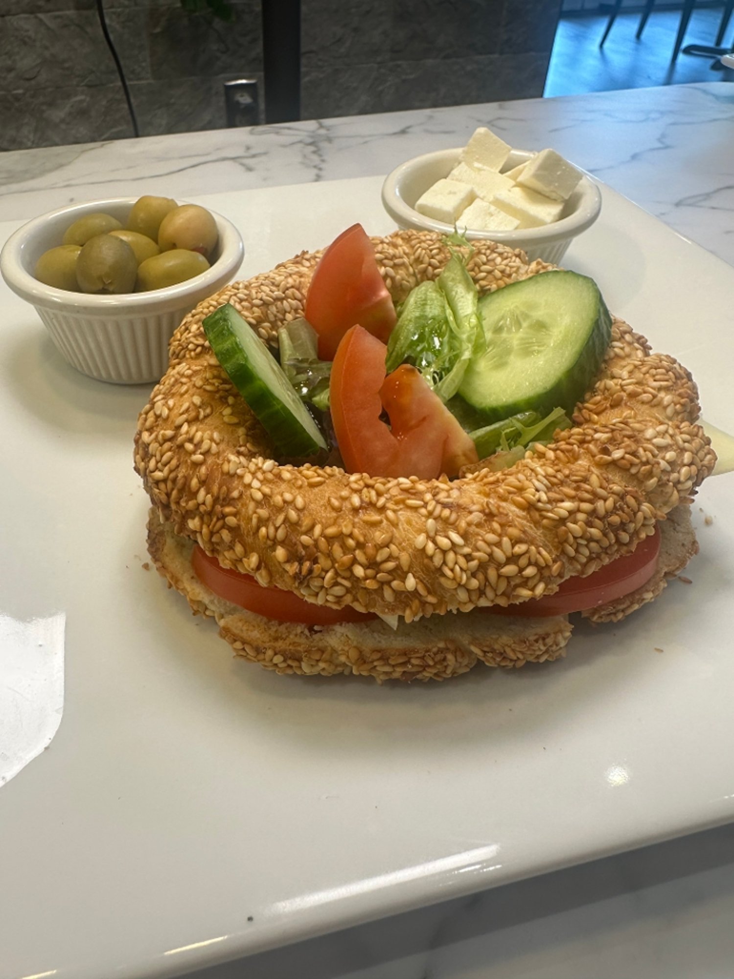 Simit (Turkish Bagel) Breakfast Sandwich