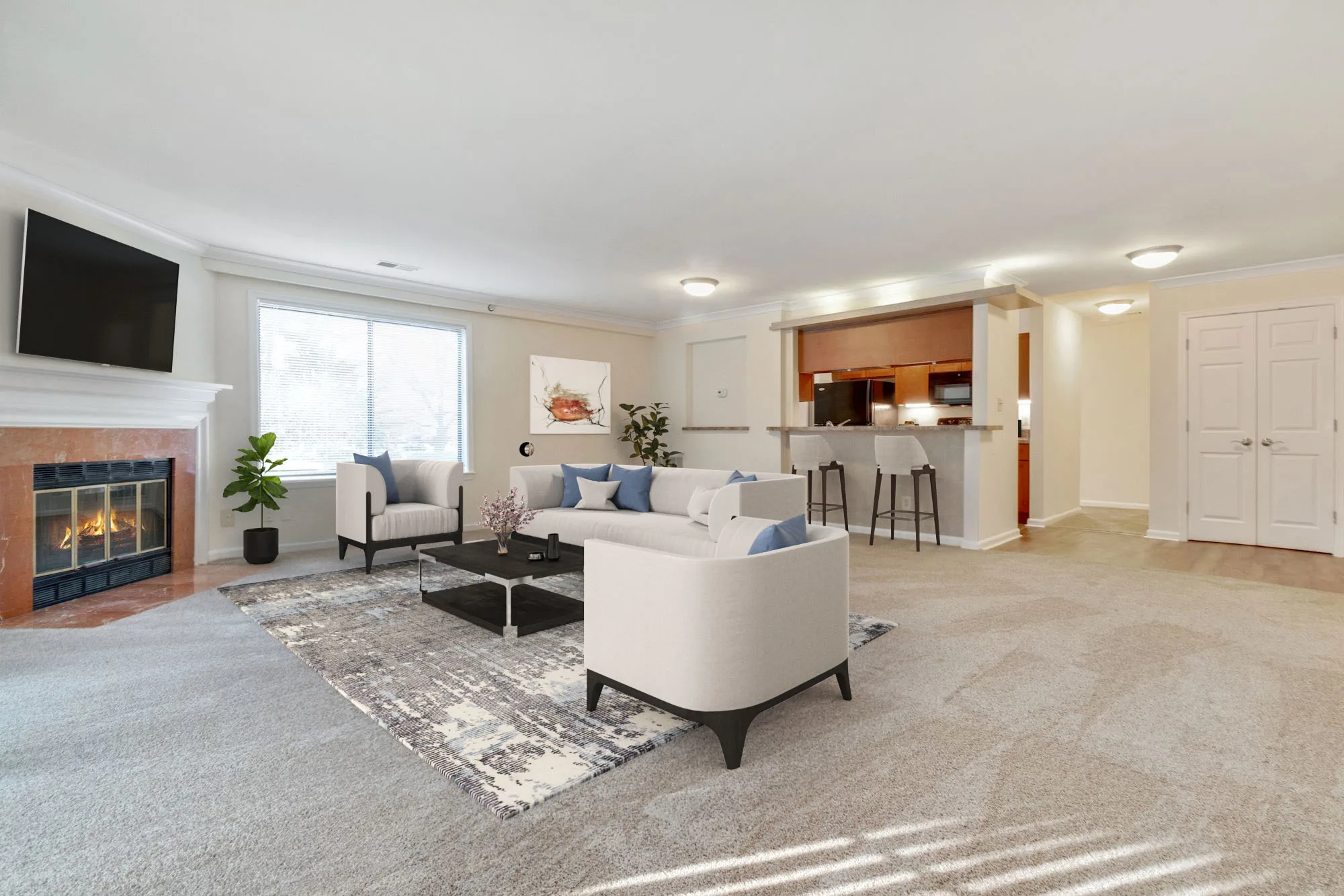 Open floor plan living room
