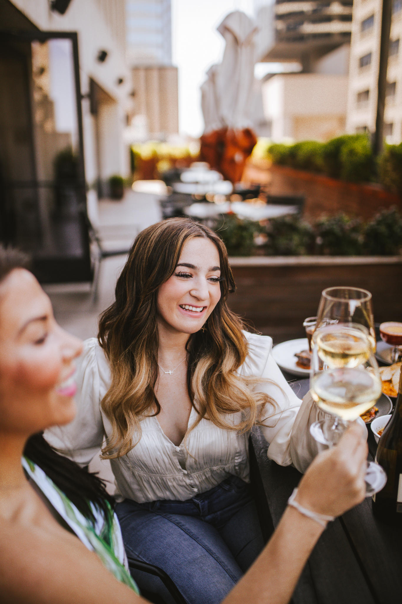 Wine for Happier Hour in terrace in Downtown Nashville