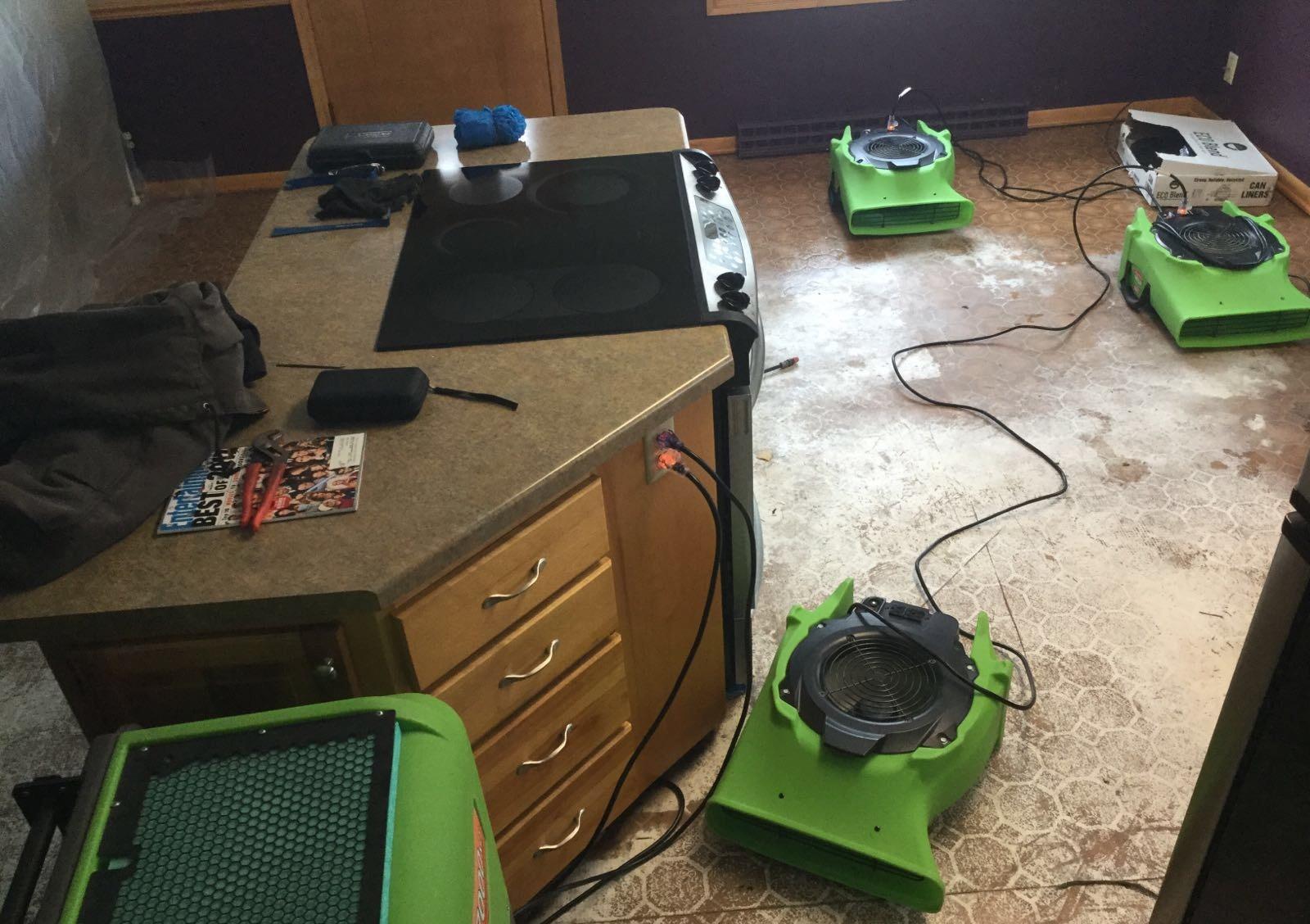 Got the SERVPRO air movers up and running!