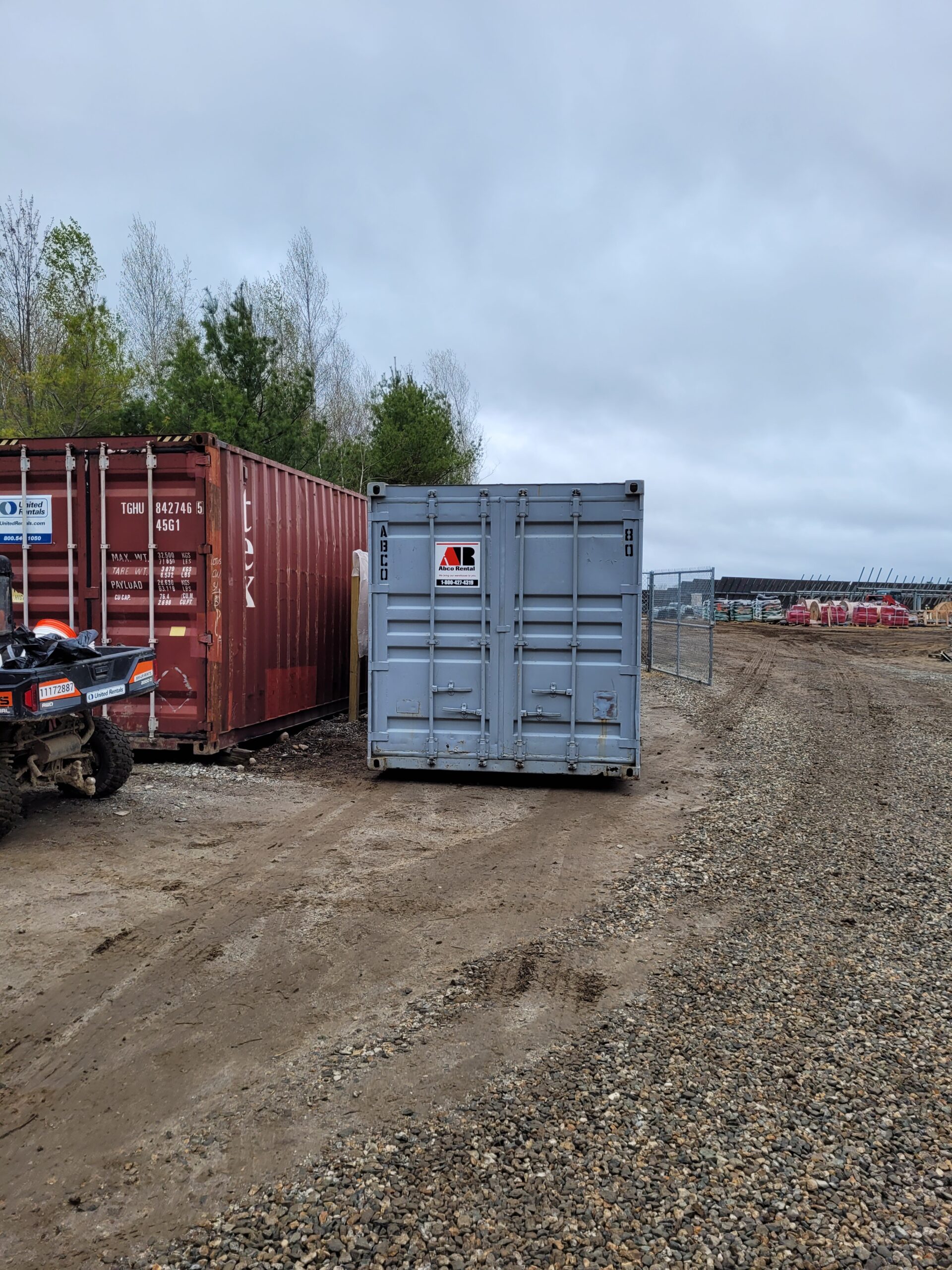 40 ft storage container rental delivered to a solar plant in Gray, ME 04039. 